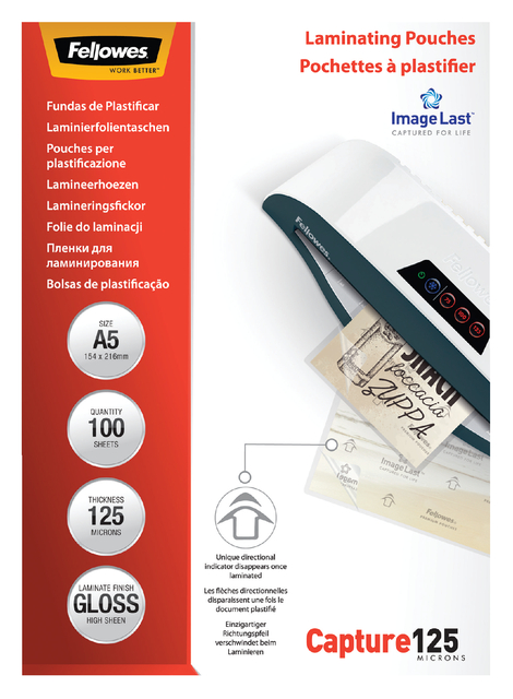 Fellowes Lam Pouches A5 250Mc Pk100
