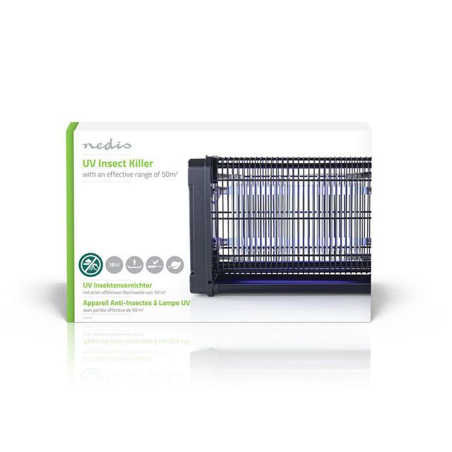 Insectenlamp Nedis electrisch 2x8watt 50M2 zwart