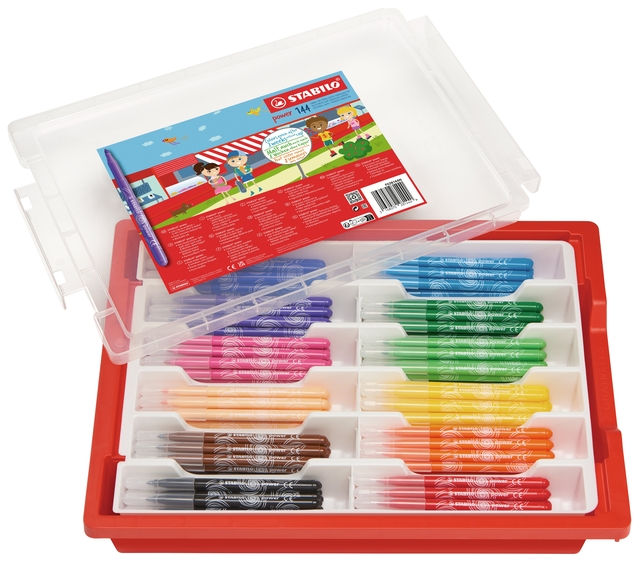 Viltstift STABILO power 280 XL assorti classpack à 144 stuk