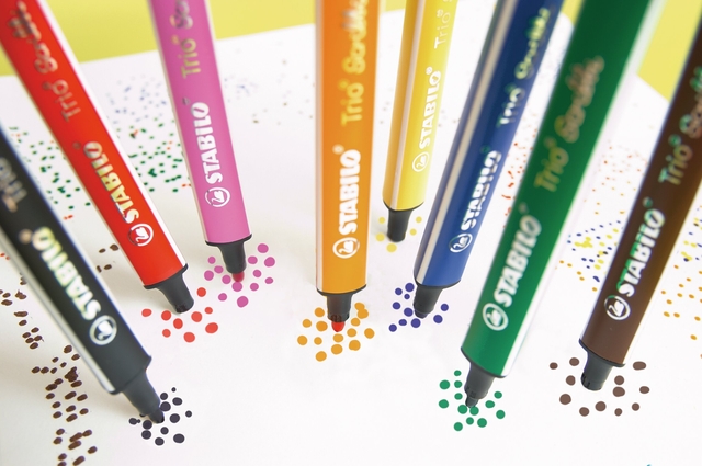 Viltstift STABILO Trio Scribbi 368/8 assorti etui à 8 stuk