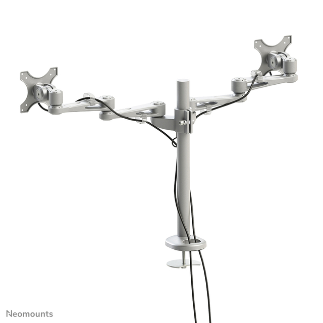Monitorarm Neomounts D935DG 2x10-27" doorvoer zilvergrijs