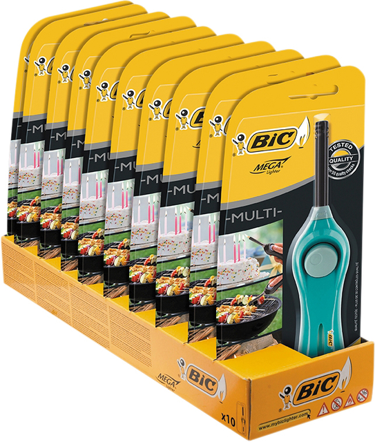 Aansteker Bic megalighter U140 multi assorti blister à 1 stu