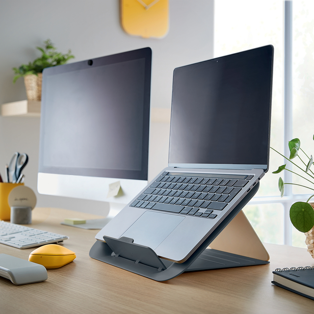 Laptopstandaard Leitz Ergo Cosy verstelbaar recyled grijs
