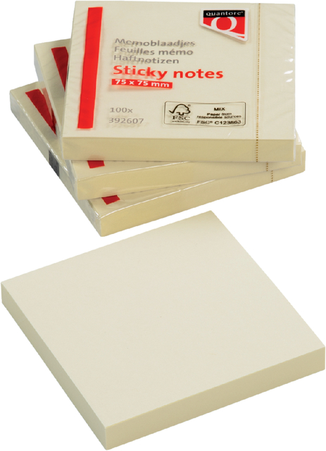 Sticky notes Quantore 76x76mm yellow