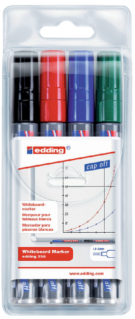 edding 250 whiteboard marker set of 4 assorted