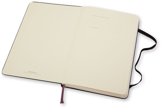 Notitieboek Moleskine pocket 90x140mm blanco hard cover zwart