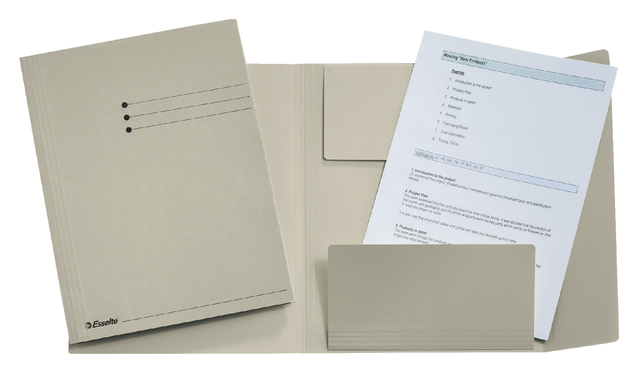 3-flap A4 folder Esselte manilla 275gr grey