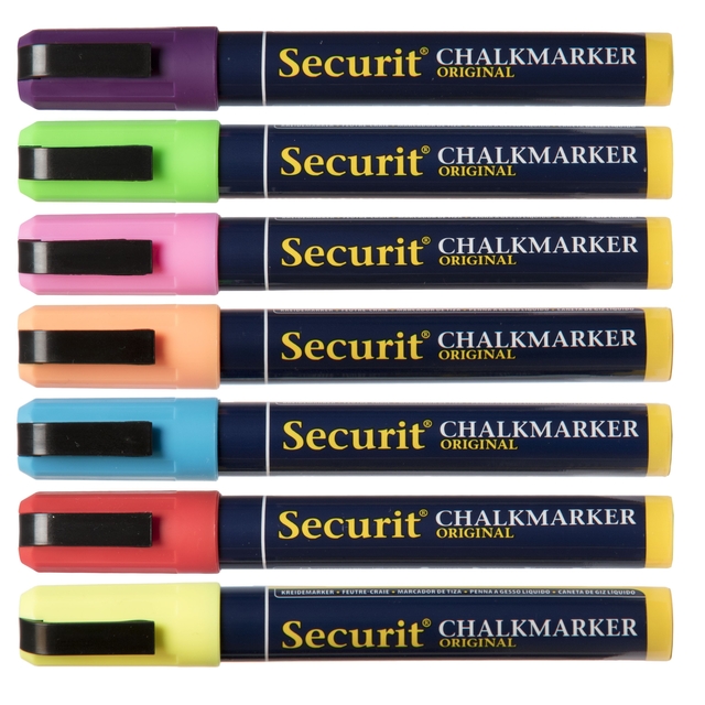 Krijtstift Securit SMA-510 schuin ass 2-6mm blister à 8 stuk