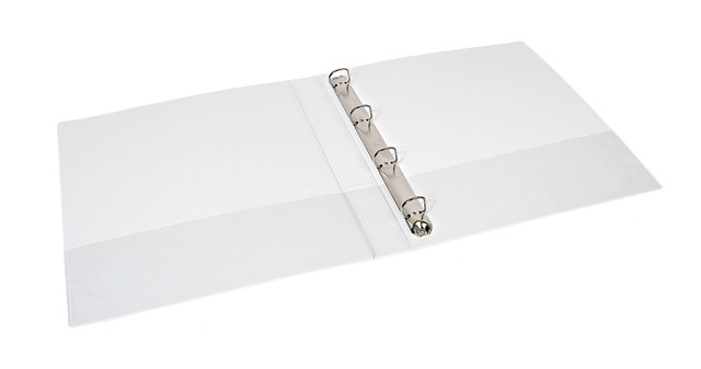 Presentation ringbinder Quantore A4 4-rings D-mech 20mm white