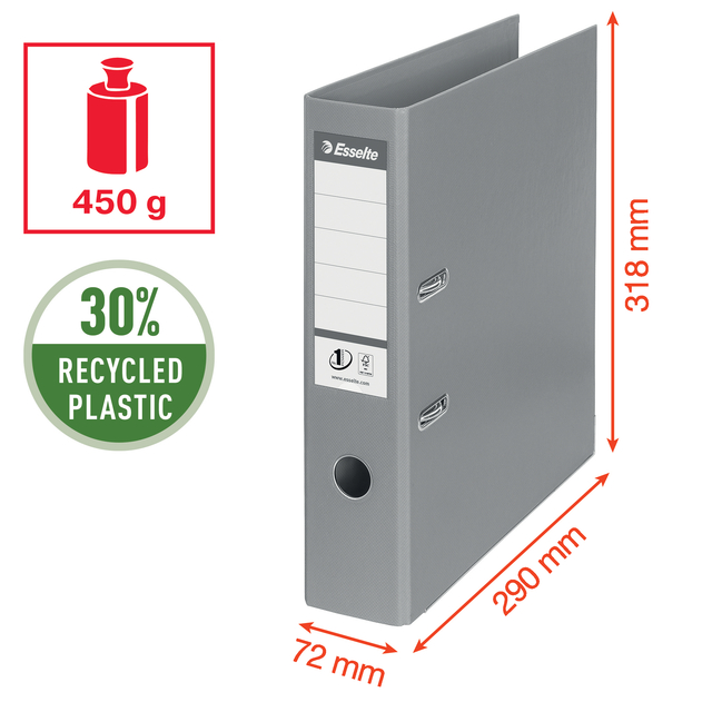 Lever Arch File Esselte No.1 VIVIDA 75mm PP A4 white 5 pieces
