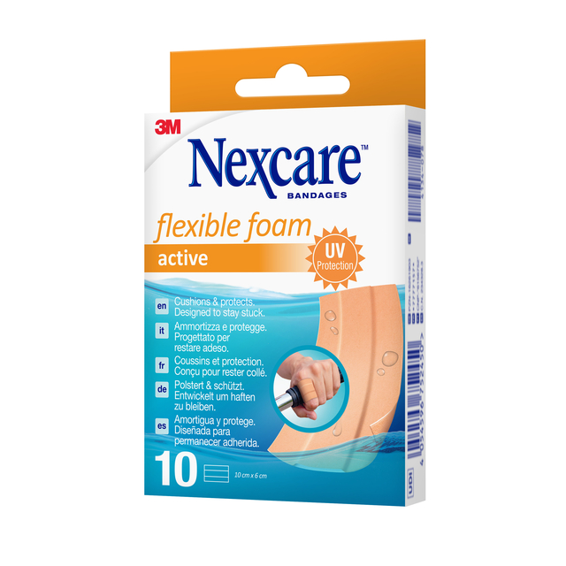 Foam bands Nexcare active flexible foam waterproof 6x10cm 10 pieces
