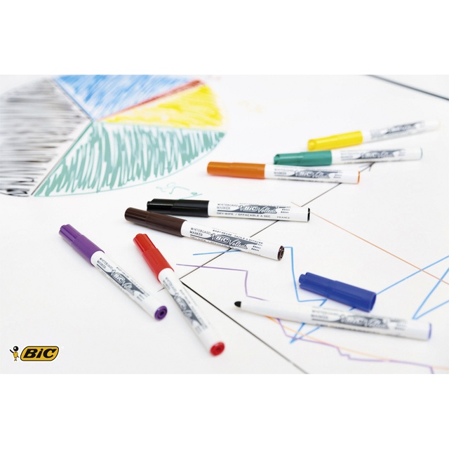 Whiteboardmarker Bic Velleda 1744 rond medium assorti 4 stuks