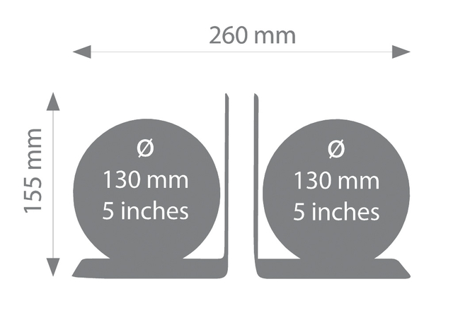 Boekensteun Troika met magnetische globes 13cm set à 2 stuks zwart
