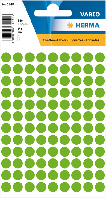 Multi-purpose labels ø 8mm luminous green 540 pcs