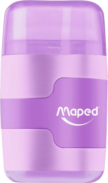 Puntenslijper Maped Connect 2gaats met gum display á 20 stuks pastel assort