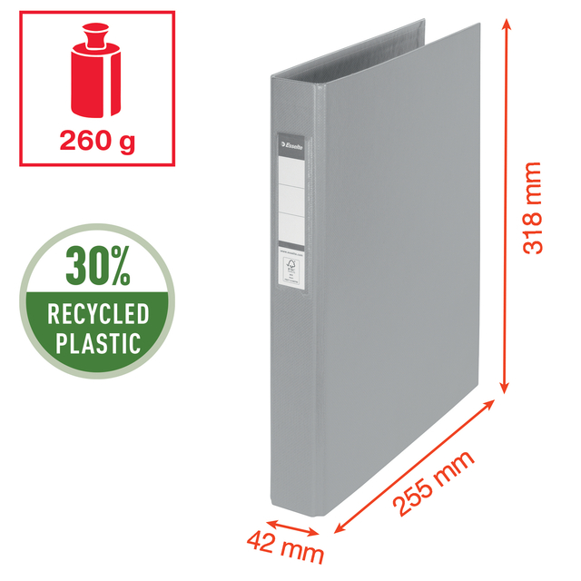 Ringband Esselte VIVIDA A4 25mm 30% gerecycled PP folie zwart
