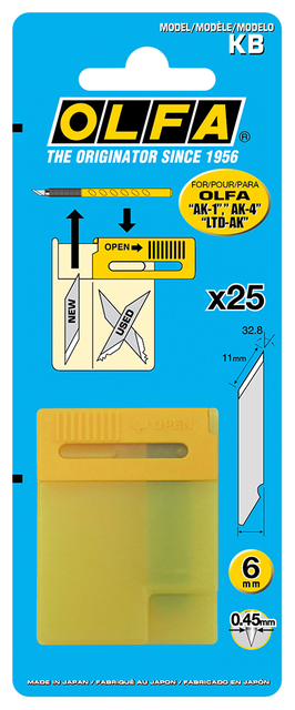 Reservemes Olfa KB blister à 25 stuk