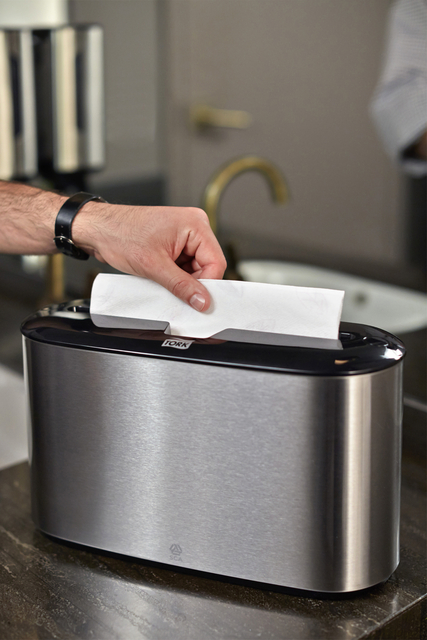 Hand towel dispenser Tork Express Image line Countertop Multifold H2 stainless steel 460005