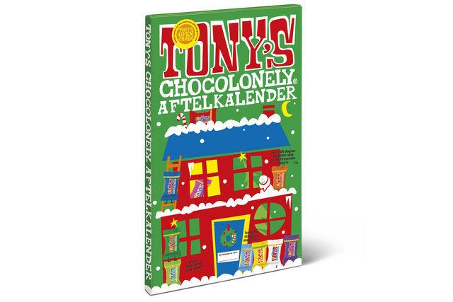 Chocolade Tony's Chocolonely Kerst big Tiny calendar 225gr assorti