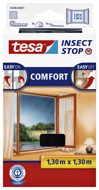 Insectenhor tesa® Insect Stop COMFORT raam 1,3x1,3m zwar