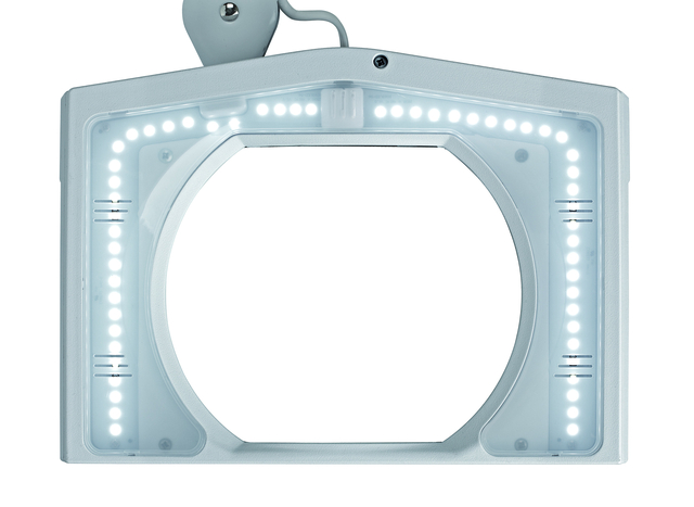 Loeplamp MAUL Vitrum LED met tafelklem lens 307 cm2 wit