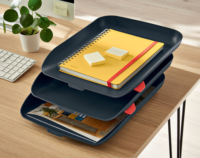 Letter Tray Leitz Cosy Set of 3 A4 velvet grey