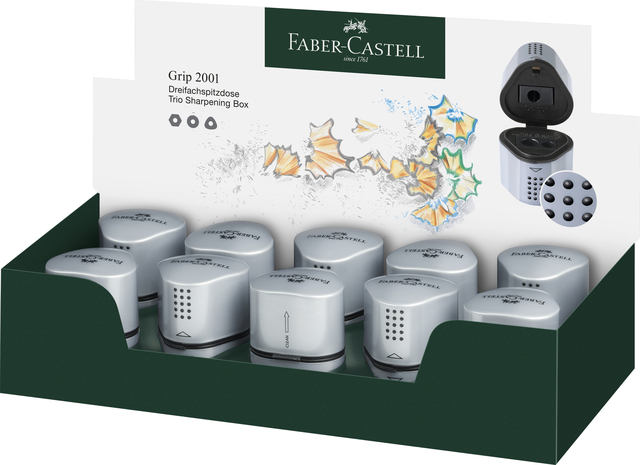 Sharpener Faber Castell GRIP 2001 Trio silver