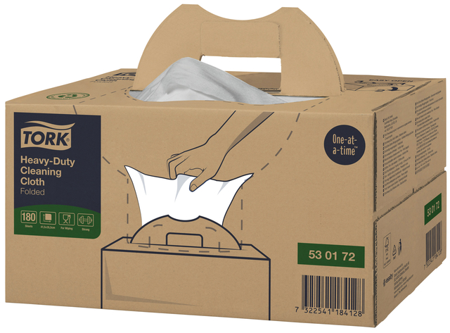 Cleaning cloth Tork Heavy-Duty W7 Handybox 180 cloths white 530172