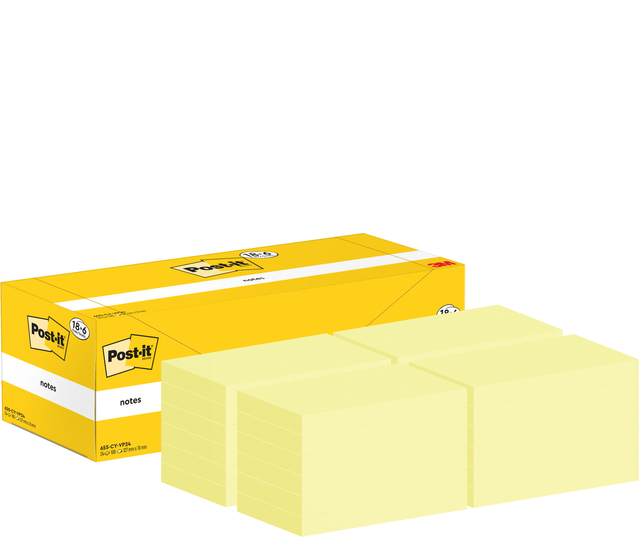 Memo pad 3M Post-it 655-CY 76x127mm yellow value pack