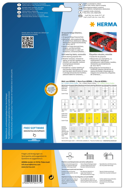 Label HERMA 4575 99.1x67.7mm foil white 160 labels