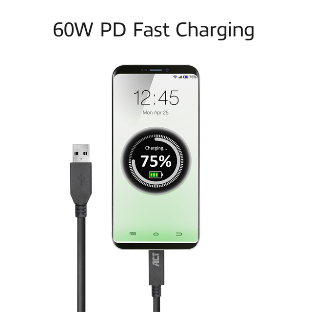 Kabel ACT USB A 3.2 naar USB-C 2 meter