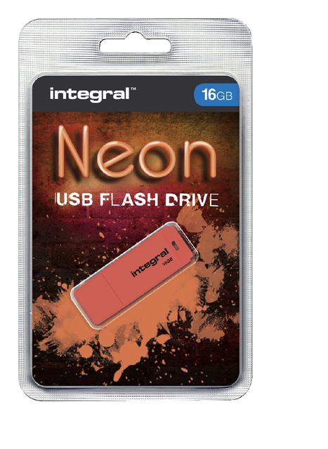 Integral Neon USB Drive 2.0 16GB Orange