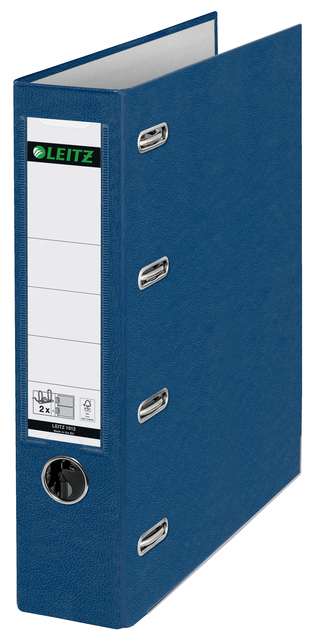 Giro-bank ordner Leitz A4 met dubbele mechaniek 80mm PP blauw