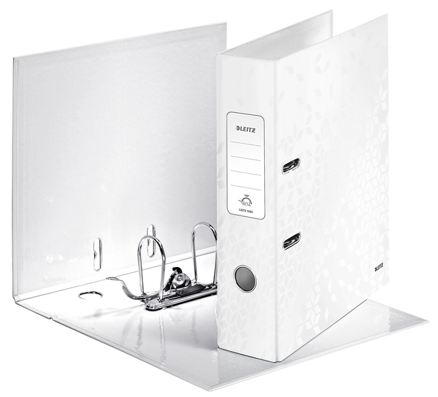 Lever Arch File Leitz  WOW 85mm A4 Laminated white