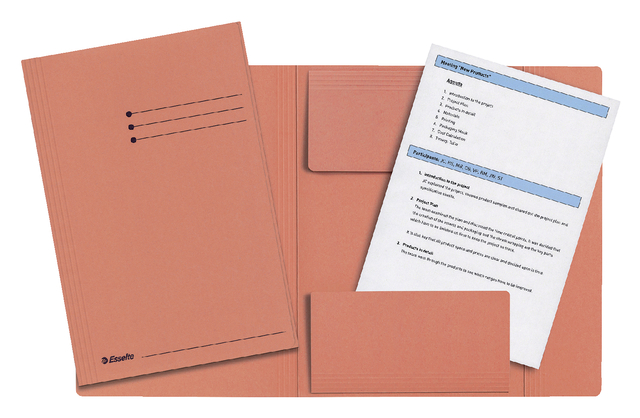 3-flap folio folder Esselte manilla 275gr orange