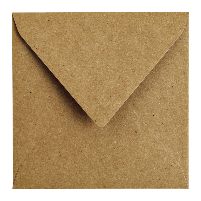 Envelop Papicolor 140x140mm kraft bruin pak à 6 stuks
