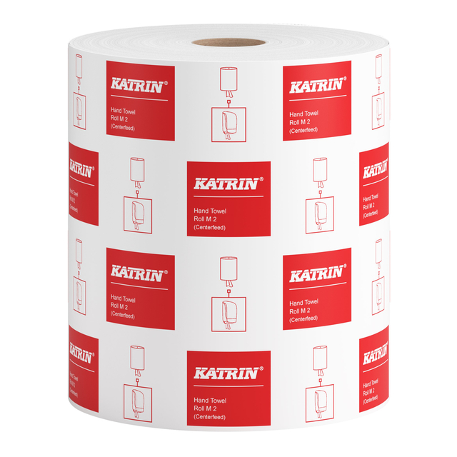 Handdoekrol Katrin medium 2-laags 150m wit 481911