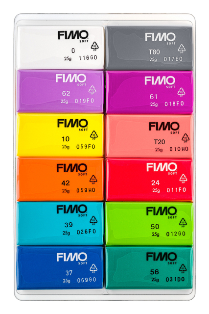Klei Fimo soft colour pak à 12 briljante kleure