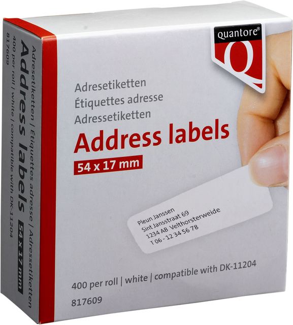 Address labels Quantore DK-11204 17x54mm white