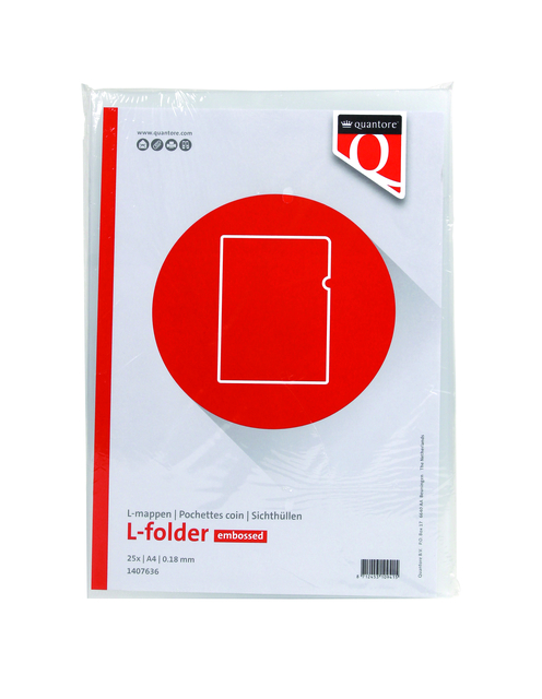 Insteekmap L-model Quantore A4 PP 0.18mm nerf 25 stuks