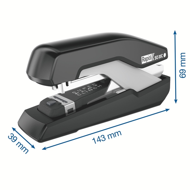 Stapler Rapid SO30c half strip 30 sheets 24/6 black/grey