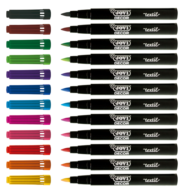 Textielstift Jovi assorti set à 12 stuk