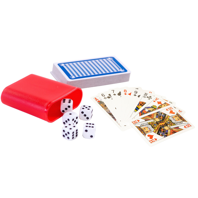 Spel speelkaarten en dobbelen Clown