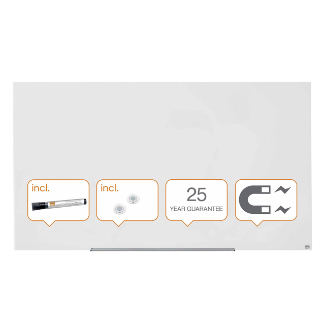 **&Nobo Diamond White GlassBoard