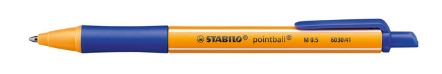 Balpen STABILO pointball 6030/41 medium blauw blister à 2 stuk