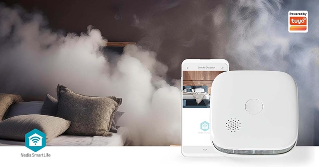 Rookmelder Nedis Smartlife Wifi 10 jaar sensor wit