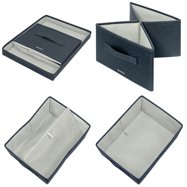 Opbergdoos Leitz gestoffeerd met deksel 285x203x380mm grijs 2 st