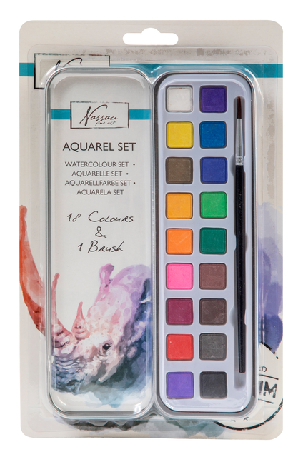 Aquarelverf Nassau Art blik à 18 napjes en pensee