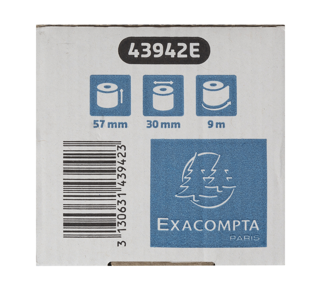 Telrol Exacompta 57mmx9m kern Ø12mm SafeContact thermisc