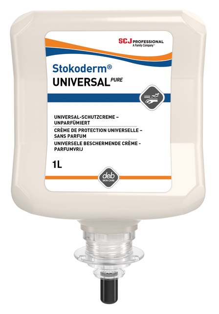 Handcrème SCJ Stokoderm Universal Pure parfumvrij 1lite